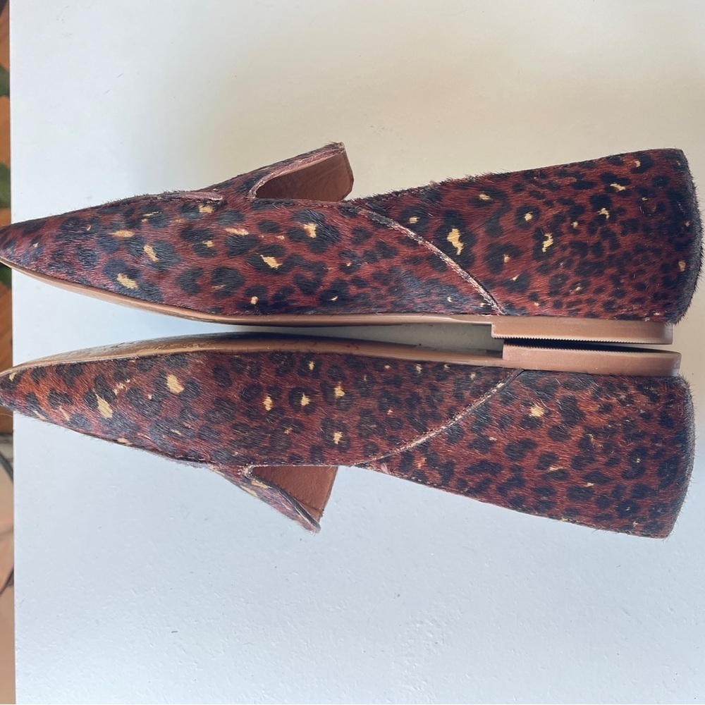 Madewell Frances Skimmer Painted Leopard Calf Hair Brown Loafer Slip-on 8 - Picture 8 of 11